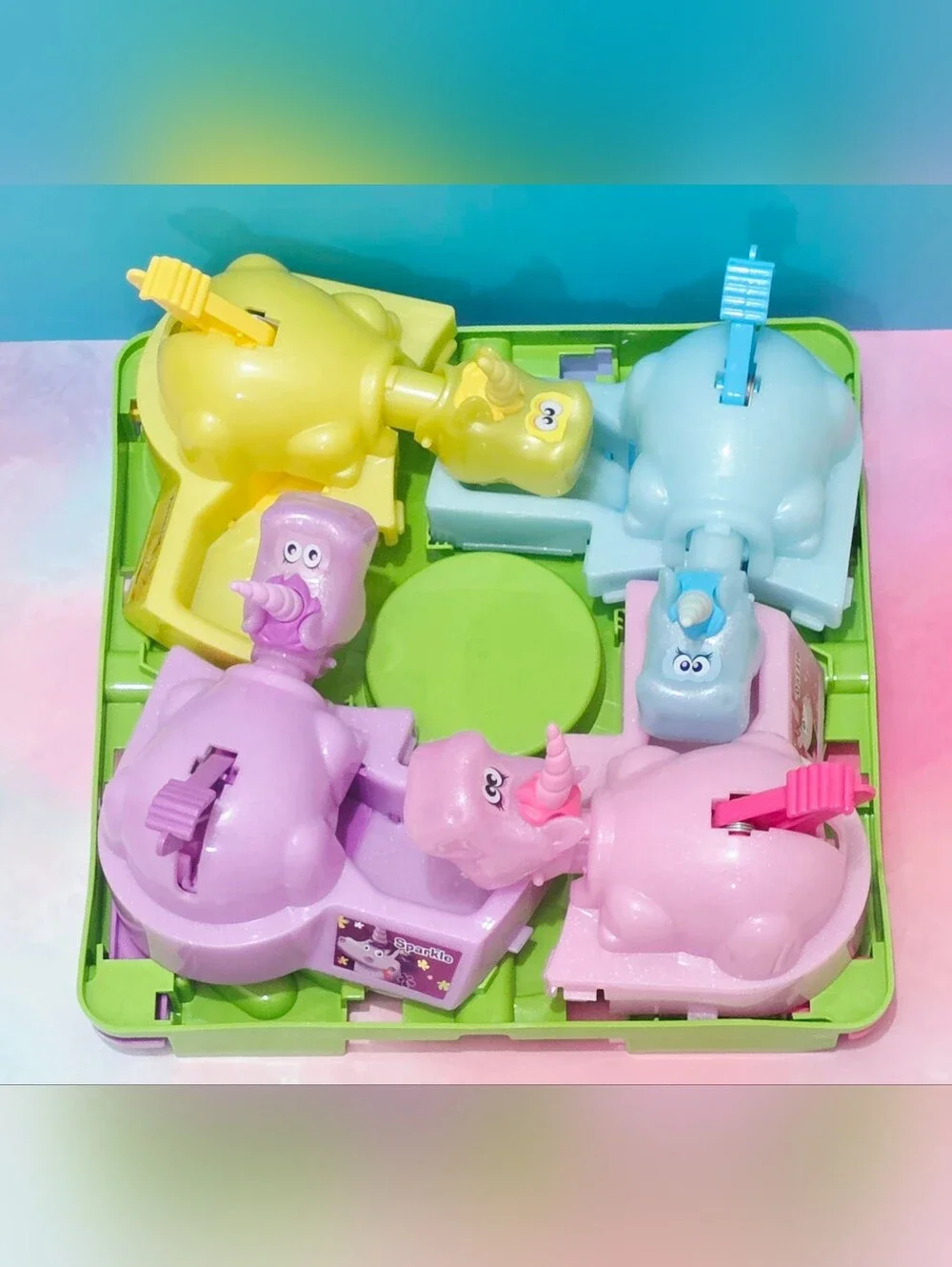 Hungry Hungry Hippos - Unicorn Edition, Open Box, Complete Family Board Game